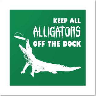 Gator Dock Diving - white Posters and Art